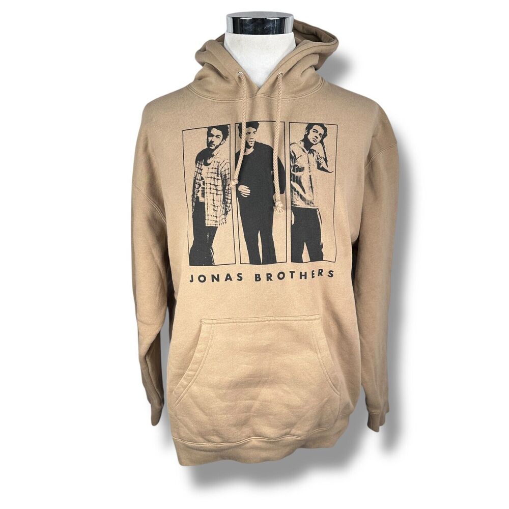 Jonas Brothers The 2023 Tour Hoodie Men’s XL Brown Graphics Pullover Drawstring